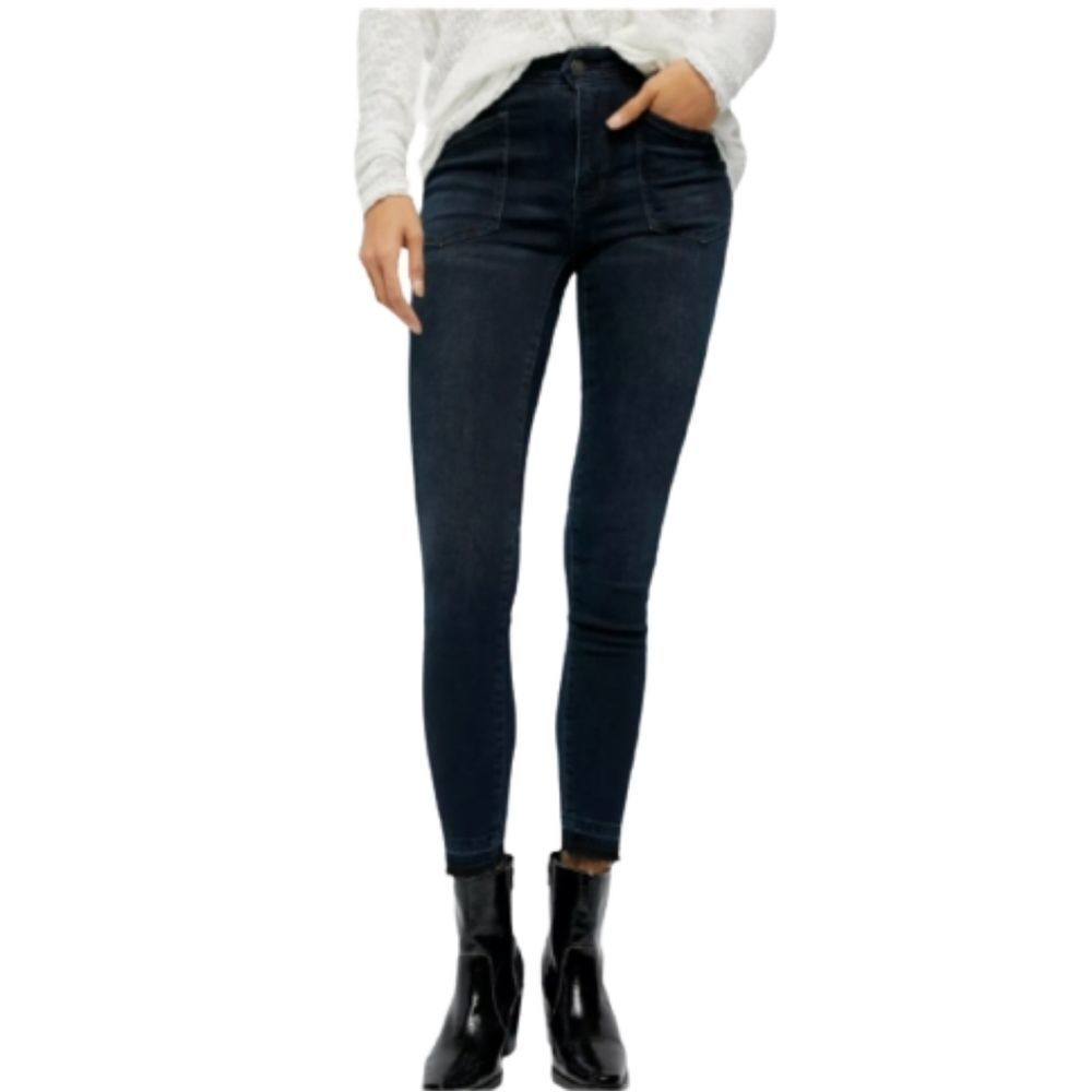 𝅺Free People We The Free Ivy Navy Blue Mid Rise Skinny Jeans Denim Womens 24